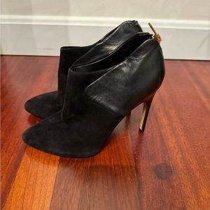 Sam Edelman Black Leather and Suede Heel Booties Size 6.5